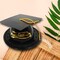 24 Count Graduation Cap Cake Topper Durable Plastic Party Decoration Black 3.5 Inch